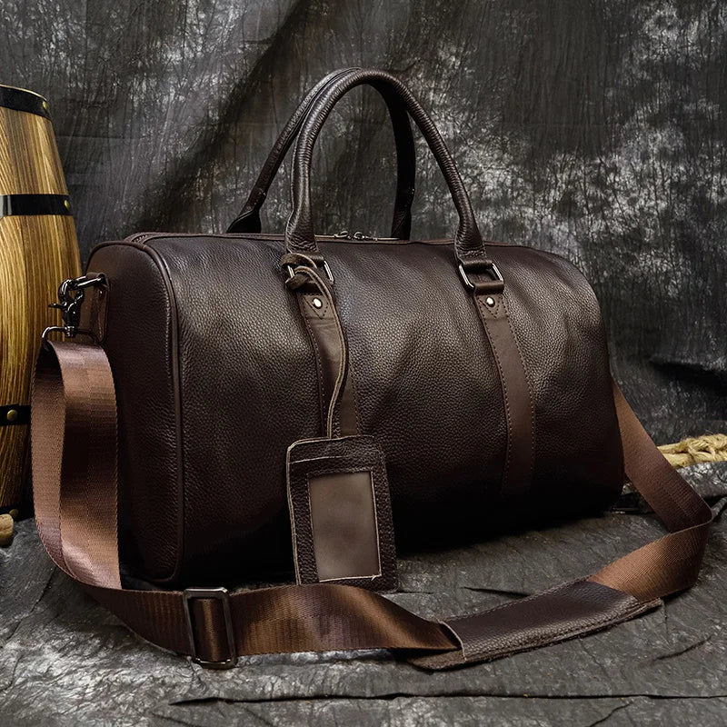 LuxeVoyage Leather Travel Bag - Unisex