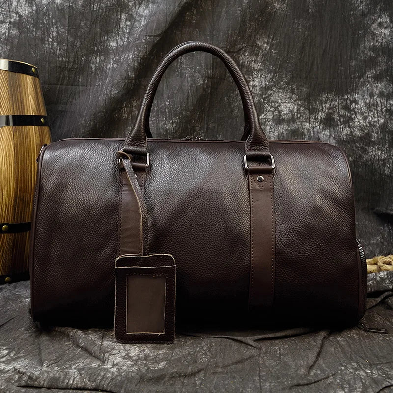 LuxeVoyage Leather Travel Bag - Unisex