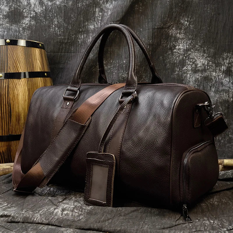 LuxeVoyage Leather Travel Bag - Unisex