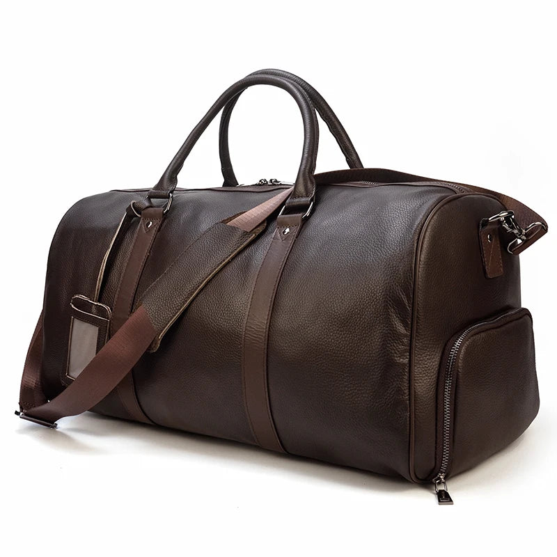LuxeVoyage Leather Travel Bag - Unisex